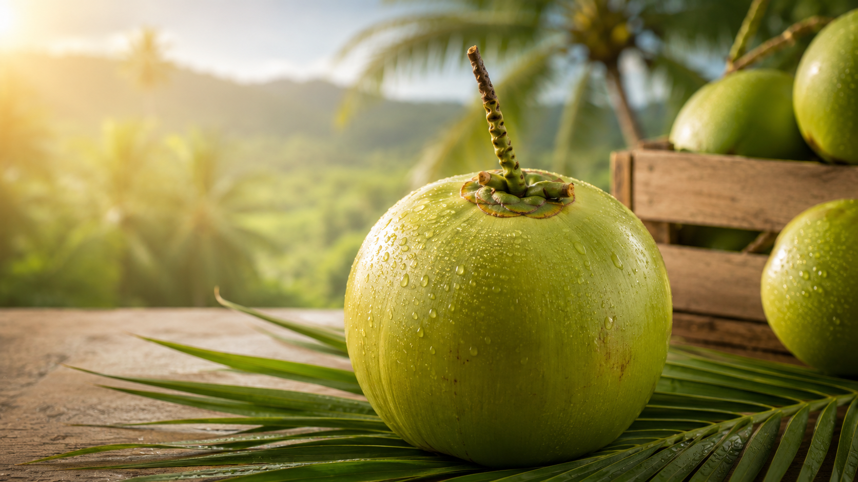 Fresh tender coconuts prepared for bulk supply