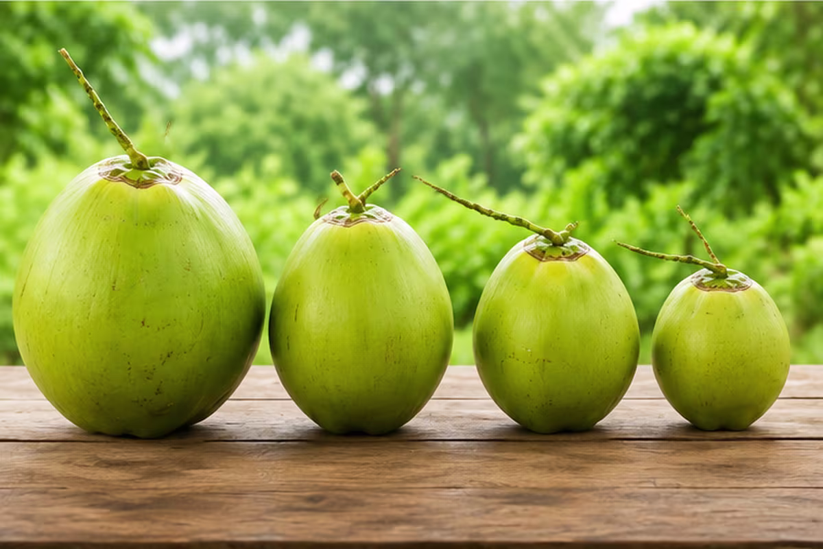 Different coconut size grades prepared for buyer requirements